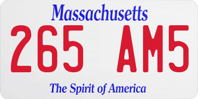 MA license plate 265AM5