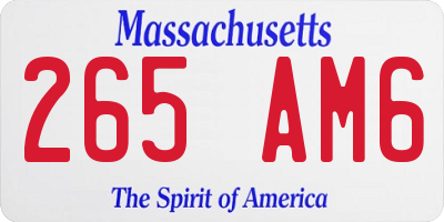 MA license plate 265AM6