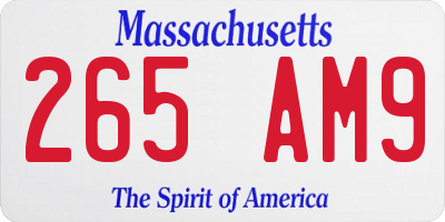 MA license plate 265AM9