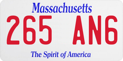 MA license plate 265AN6