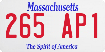 MA license plate 265AP1