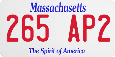 MA license plate 265AP2