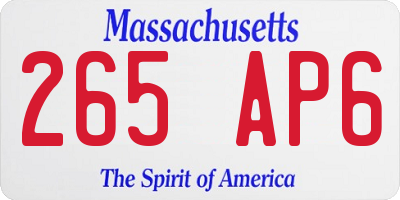 MA license plate 265AP6