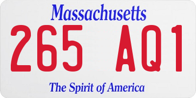 MA license plate 265AQ1