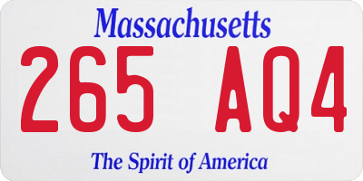 MA license plate 265AQ4