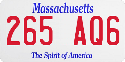 MA license plate 265AQ6