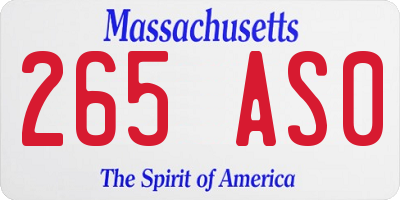 MA license plate 265AS0