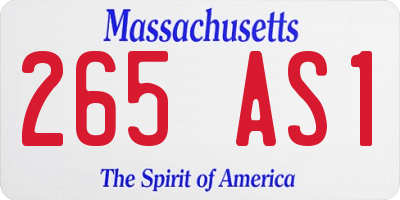 MA license plate 265AS1