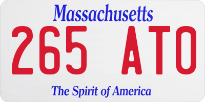 MA license plate 265AT0