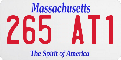 MA license plate 265AT1