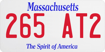 MA license plate 265AT2