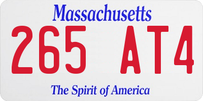 MA license plate 265AT4