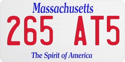 MA license plate 265AT5