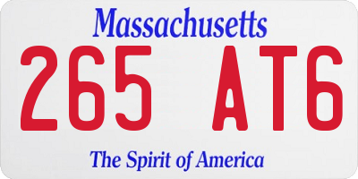 MA license plate 265AT6