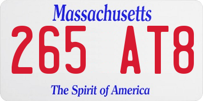 MA license plate 265AT8