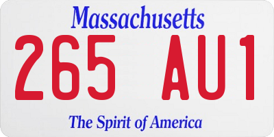 MA license plate 265AU1