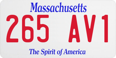MA license plate 265AV1