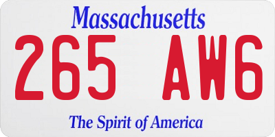 MA license plate 265AW6