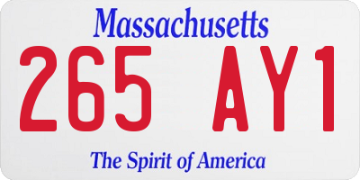MA license plate 265AY1