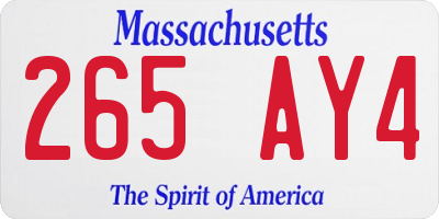 MA license plate 265AY4