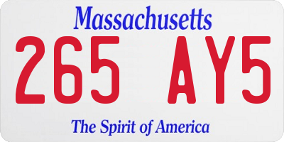 MA license plate 265AY5
