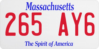 MA license plate 265AY6