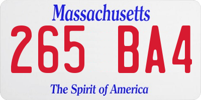 MA license plate 265BA4