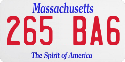 MA license plate 265BA6