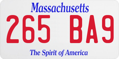 MA license plate 265BA9