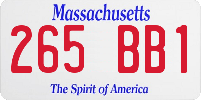 MA license plate 265BB1