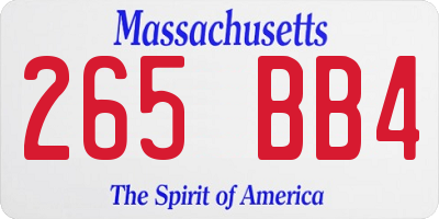 MA license plate 265BB4