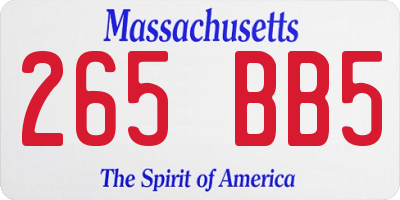 MA license plate 265BB5