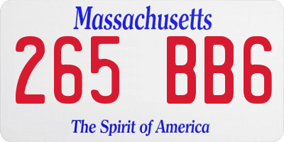 MA license plate 265BB6