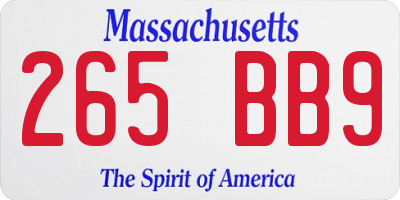 MA license plate 265BB9