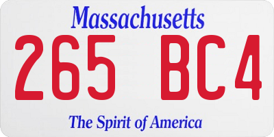 MA license plate 265BC4