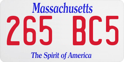 MA license plate 265BC5