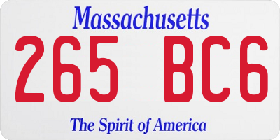 MA license plate 265BC6