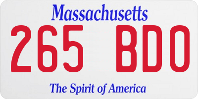 MA license plate 265BD0