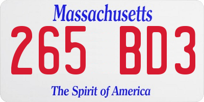 MA license plate 265BD3