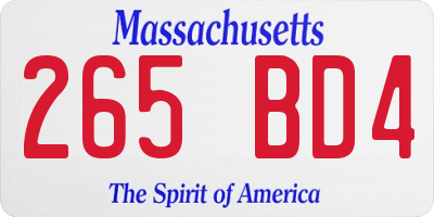 MA license plate 265BD4