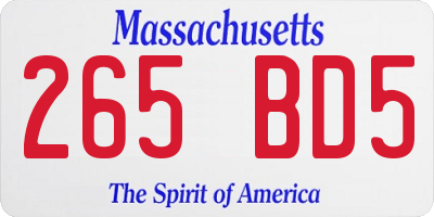 MA license plate 265BD5