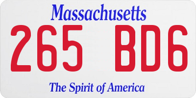 MA license plate 265BD6