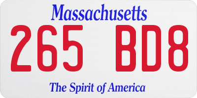 MA license plate 265BD8