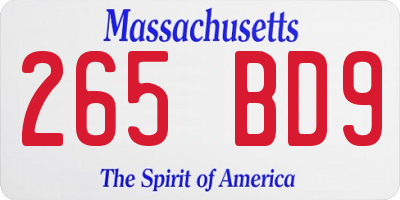 MA license plate 265BD9