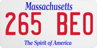 MA license plate 265BE0