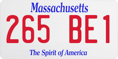 MA license plate 265BE1