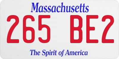 MA license plate 265BE2