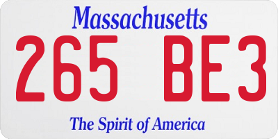 MA license plate 265BE3