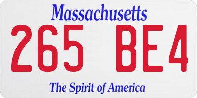MA license plate 265BE4