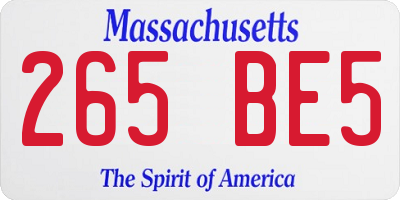 MA license plate 265BE5
